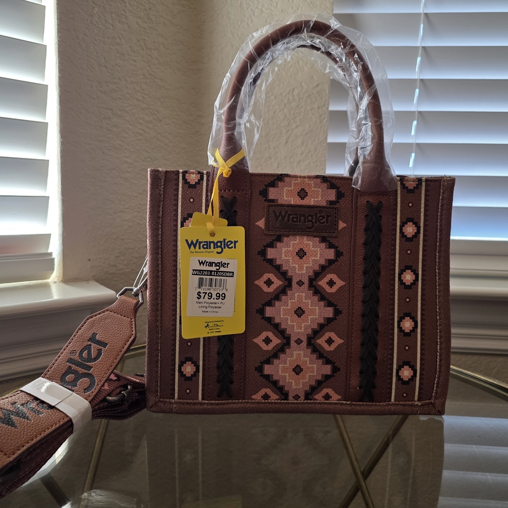 Wrangler Pink and Brown Aztec Tote